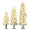 Set of 3 Snow Flocked Artificial Christmas Trees with LED Lights